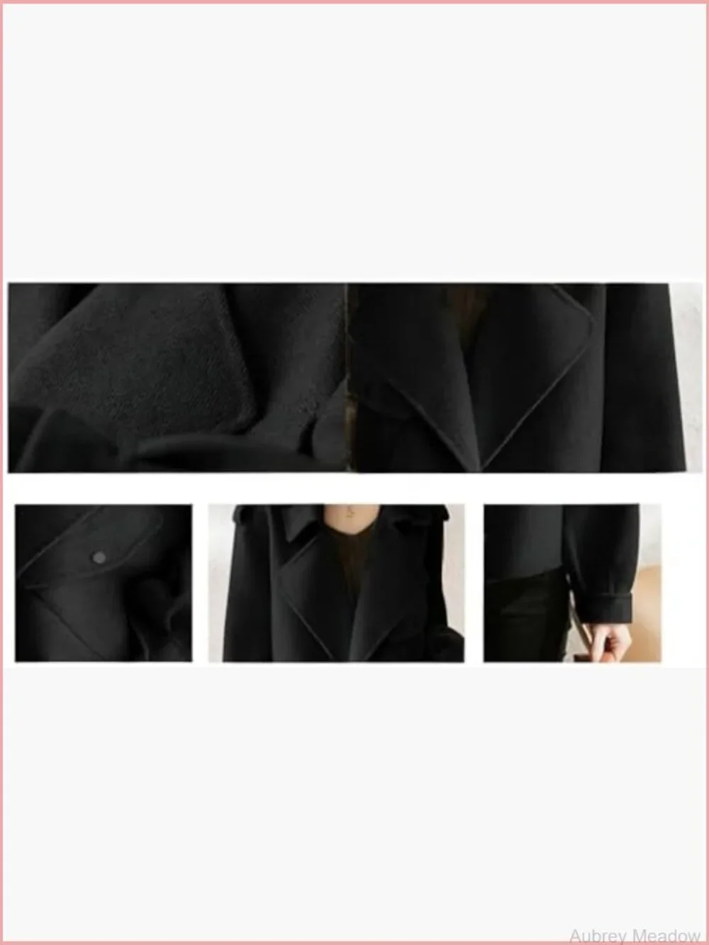 Cropped Wool Coat Open Front Blazer Jacket Short Trench Notch Lapel Loose